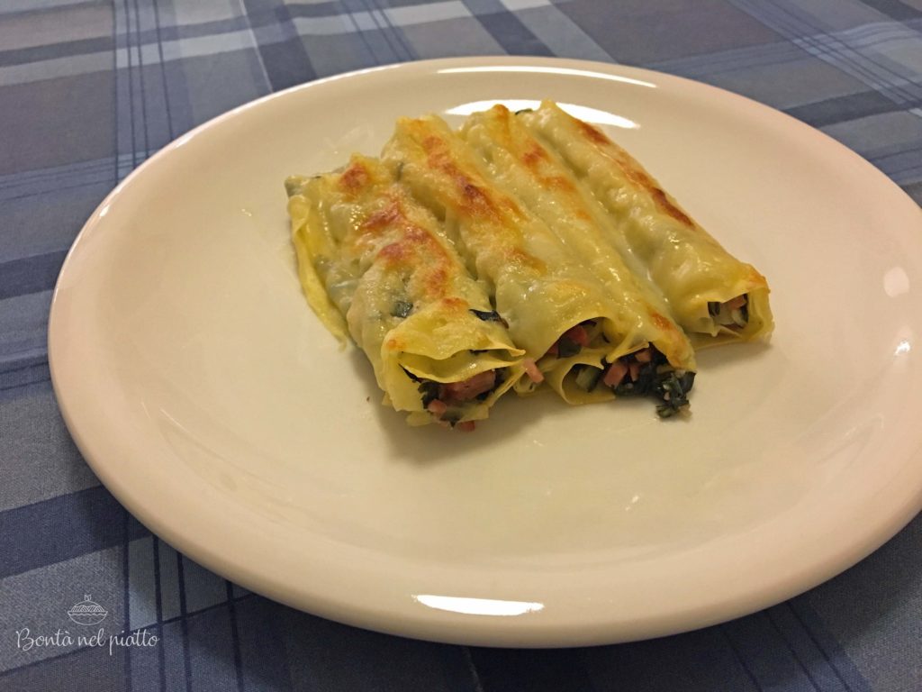 Cannelloni con coste e speck