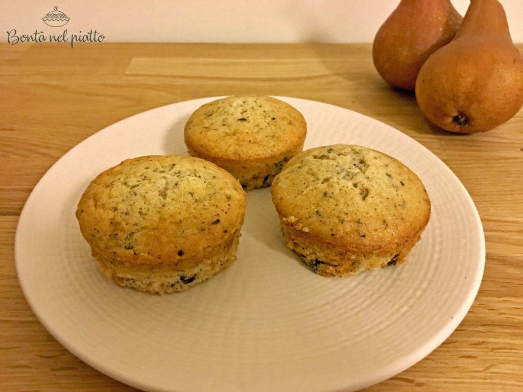 Muffin pere e cioccolato con soli albumi